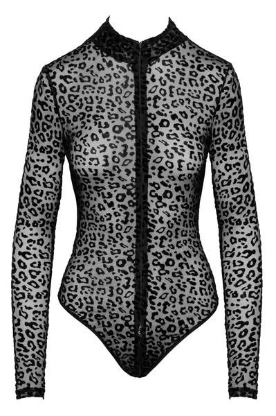 Noir Handmade Body Leo M Soft Powernet Leopard Print Zip
