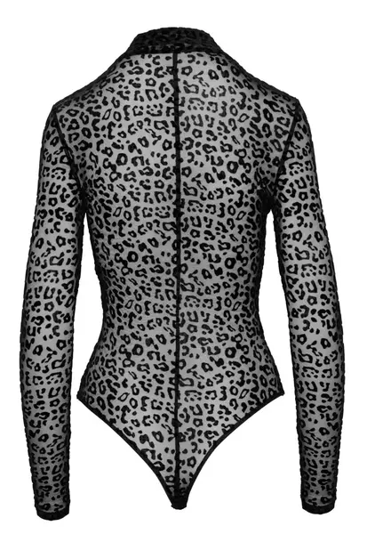 Noir Handmade Body Leo S - Long Sleeve Powernet Leopard Print Bodysuit