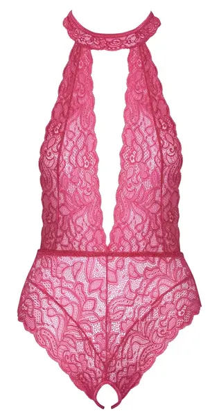 Cottelli Lingerie Pink Lace Open-Back Body S/M