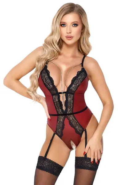 Abierta Fina Body Crveni/Crni XL, Otvorenog Dizajna, Lanci koji se Skidaju
