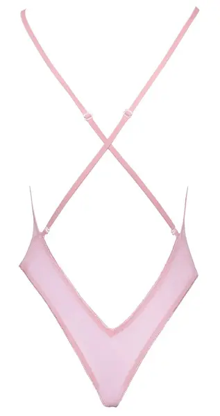 Kissable Body L/XL Pink Floral Embroidered Adjustable Straps