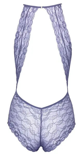Kissable Lavender Lace Bodysuit S/M - Delicate Stretch Design with Bows
