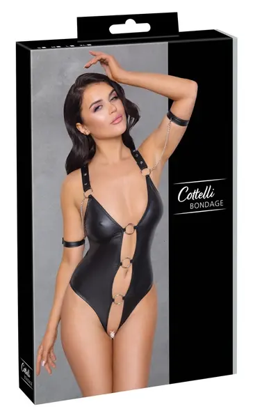 Cottelli Bondage Body L Crni - Podesivi Mat Izgled sa Okovima