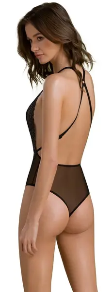 Passion Zinnia 2XL/3XL Eco Collection Mesh & Lace Bodysuit Black
