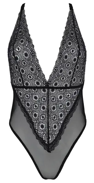 Passion Zinnia 2XL/3XL Eco Collection Mesh & Lace Bodysuit Black