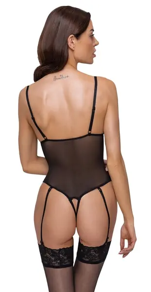 Cottelli LINGERIE Bodysuit L Crna Čipka Podesive Trake