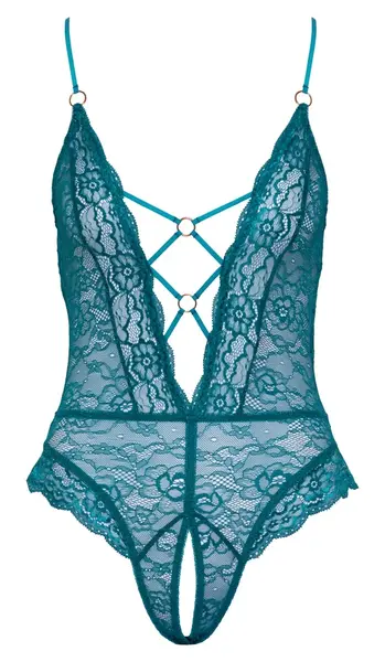 Cottelli Lingerie Body Teal Čipka sa Otvorenim Dizajnom Podesive Trake M