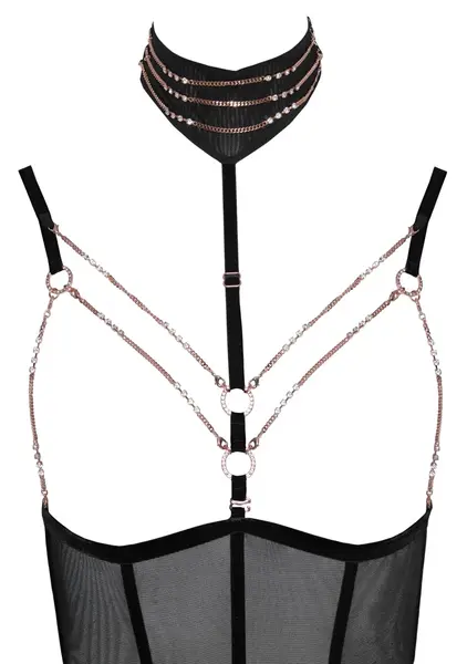 Abierta Fina Body Decoration L - Otvorena čašica, Powernet i rose gold detalji