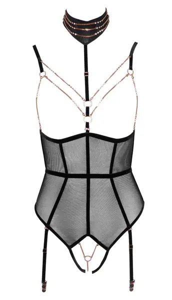 Abierta Fina Body Decoration S - Otvoreni dizajn, somotne trake i rose gold akcenti