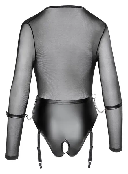 Cottelli Bondage Body Crni S - Powernet i mat izgled, dizajn bez međunožja