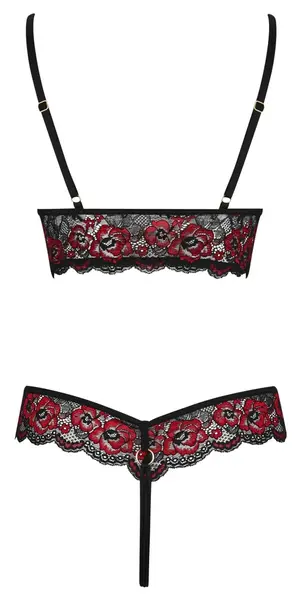 Cottelli Lingerie Cvetni čipkasti bodi L/XL sa podesivim trakama