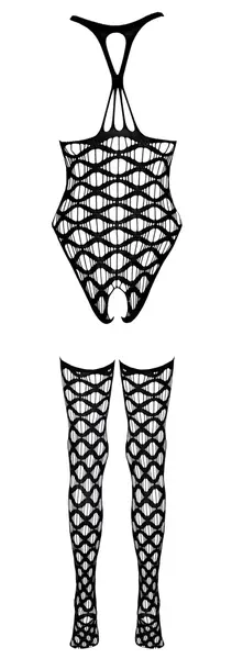 Cottelli Collection Bodystocking S-L Avant-Garde Net Design, Black
