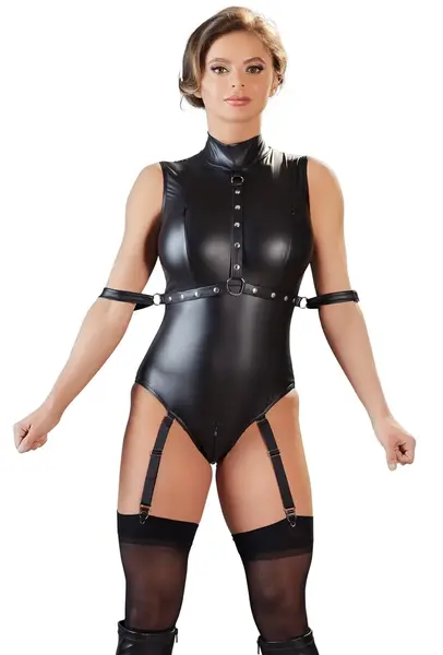 Cottelli Collection Body Suspenders M Mat crni sa podesivim tregerima