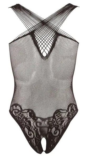Cottelli Collection Seamless Body S-L Black Lace Net One-Piece