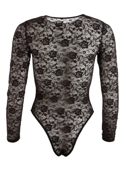 Cottelli Collection Body S Long Sleeve Lace & Wet Look Black