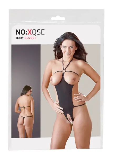 Seksi Otvoreni Body S-L Crni sa Rhinestone Naramenicama by Cottelli Collection