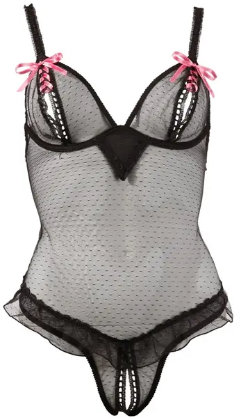 Cottelli Collection Body 85B/L Black-Pink Open Design Adjustable Fit