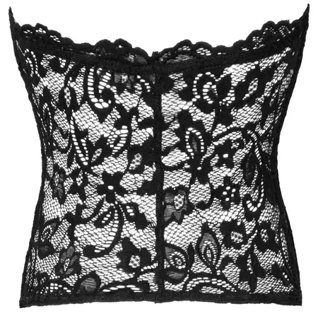 Noir Handmade Corset S - Strapless Lace Design, Black, Size S