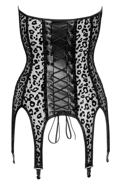 Noir Handmade Leo Velvet Cami Corset M - Powerwetlook & Sheer Accents