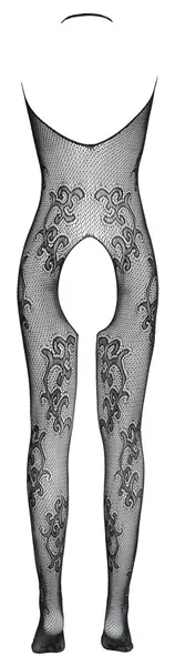 NO:XQSE Catsuit Halterneck S-L, Transparent Net, Open Design
