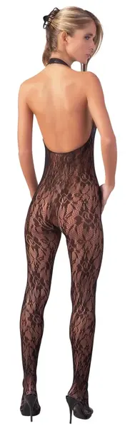 Cottelli Collection Mrežasti Kombinezon sa Dekorativnim Bisernim Kuglicama L/XL Crna