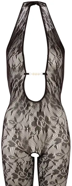 Cottelli Collection Mrežasti Kombinezon sa Dekorativnim Bisernim Kuglicama L/XL Crna