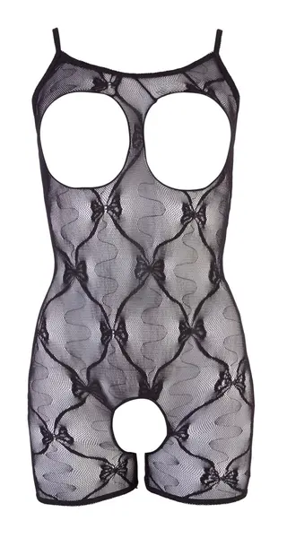 Cottelli Collection Crna Čipkasta Kratka Bodije L/XL sa Rukavicama