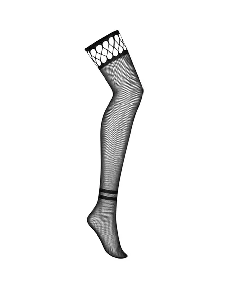 Obsessive OBS Fishnet Stockings S-L with Decorative Cut-Outs Black