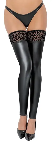 Noir Handmade Leo Power Wetlook Stockings XL Matte Glossy Finish