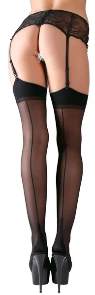 Cottelli Collection Black Seam Stockings 15 Denier, Classic Look, Size 8
