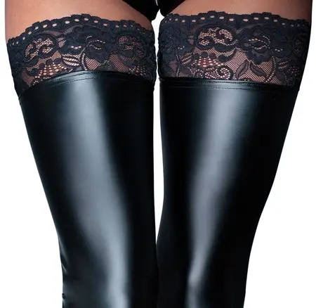 Cottelli Collection Wetlook Držačice sa čipkom Crne Veličina S