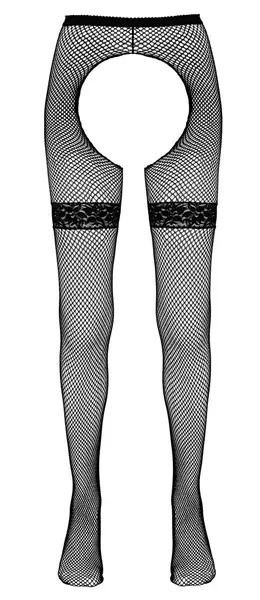 Cottelli Collection Hulahopke Ograda Mreža M/L sa Čipkastim Podvezicama Crna