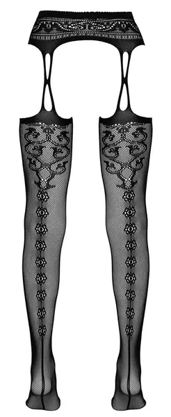 Cottelli Collection Hulahopke sa Podvezicama L/XL - Crna Mreža, Sa Šavom