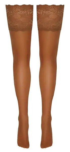 Cottelli Legware samodržeće čarape Skin 2 svetlo bež nijansa, 14 cm čipka, 20 den