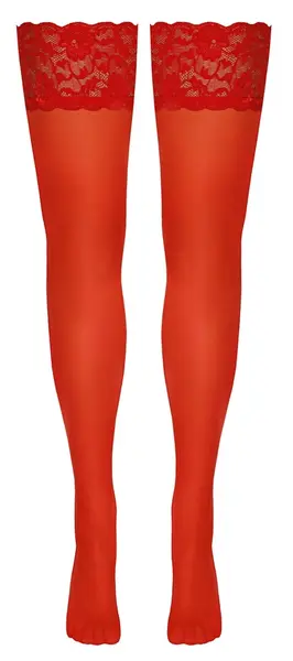 Cottelli LEGWEAR Crvene Držačice 20 Denier sa Čipkanim Gornjim Delom, Veličina M/L