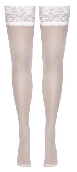 Cottelli Legware Držačice Bele 20 DEN Čipka 9cm Silikon