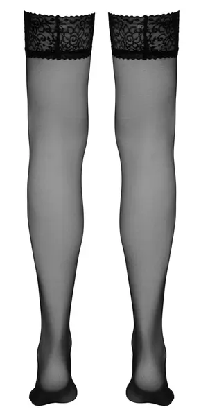 Cottelli Collection Hold-Up Stockings Black Lace Silicone Size 2