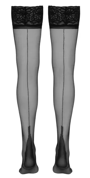 Cottelli Collection Hold-Up Stockings Seam & Cuban Heel 20 Denier Black M