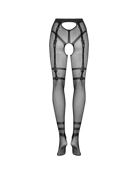 Obsessive S123 Mesh Tights S-L with Suspender Effect, Black