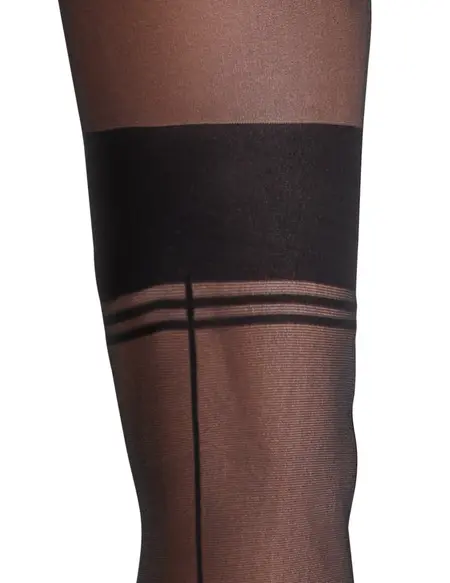 Cottelli LEGWARE Retro Crotchless Tights sa crnim akcentima, 25 DEN