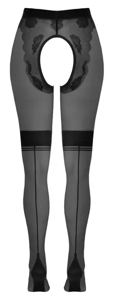 Cottelli Legware Retro Open-Crotch hulahopke 25 Den Nude/Crna S/M