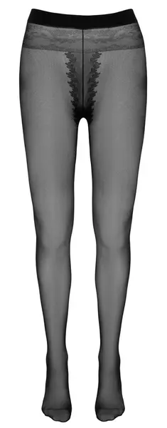 Cottelli Collection Black Open Crotch Tights with Decorative Seam, Size Universal