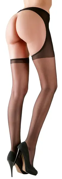 Cottelli Legwear otvorene hulahopke L/XL crne baršunastog dodira