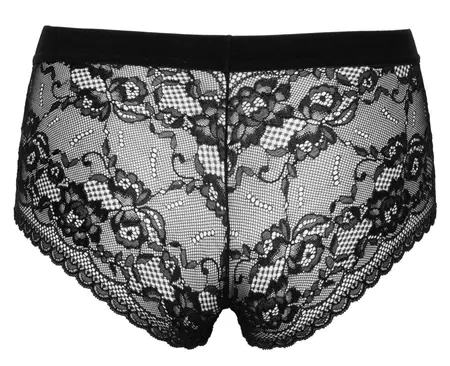 Bad Kitty Panty L Lace Harness with O-Ring, Black, Size L
