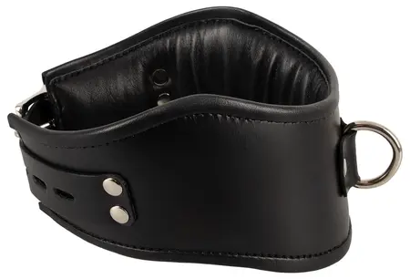 Bad Kitty Black Adjustable Collar with Metal D-Ring, Leather Look