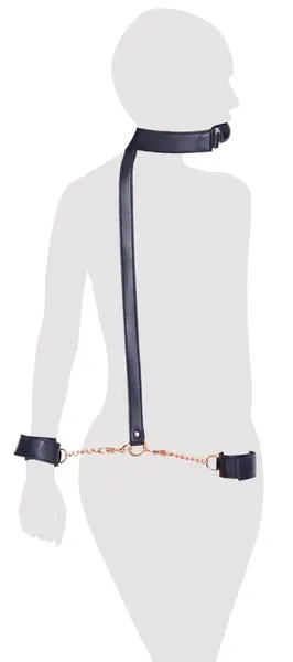 Bad Kitty Rose Ball Gag and Adjustable Handcuffs Set, 4 cm, Leather Look