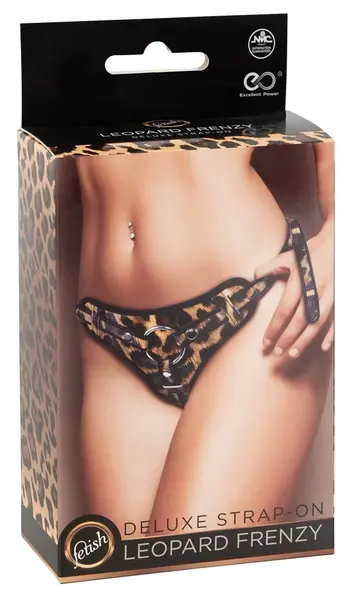 Leopard Frenzy Excellent Power Adjustable Strap-On Harness S-L, Leopard Print
