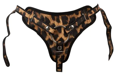 Leopard Frenzy Excellent Power Adjustable Strap-On Harness S-L, Leopard Print
