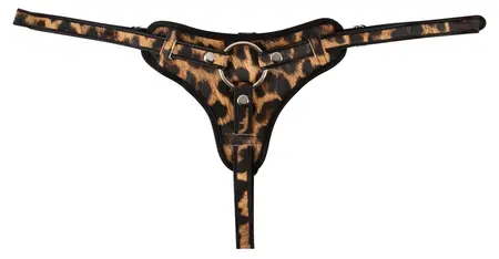 Leopard Frenzy Excellent Power Adjustable Strap-On Harness S-L, Leopard Print