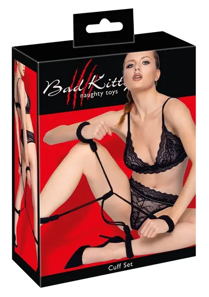 Bad Kitty pamučni bondage set lisica sa užetom veličina 1 - Podesivi zglobovi ruku i nogu